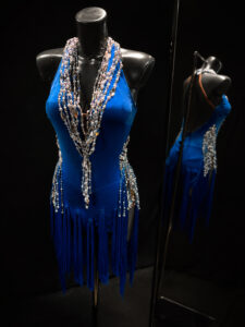 Ocean blue Samt-Kleid